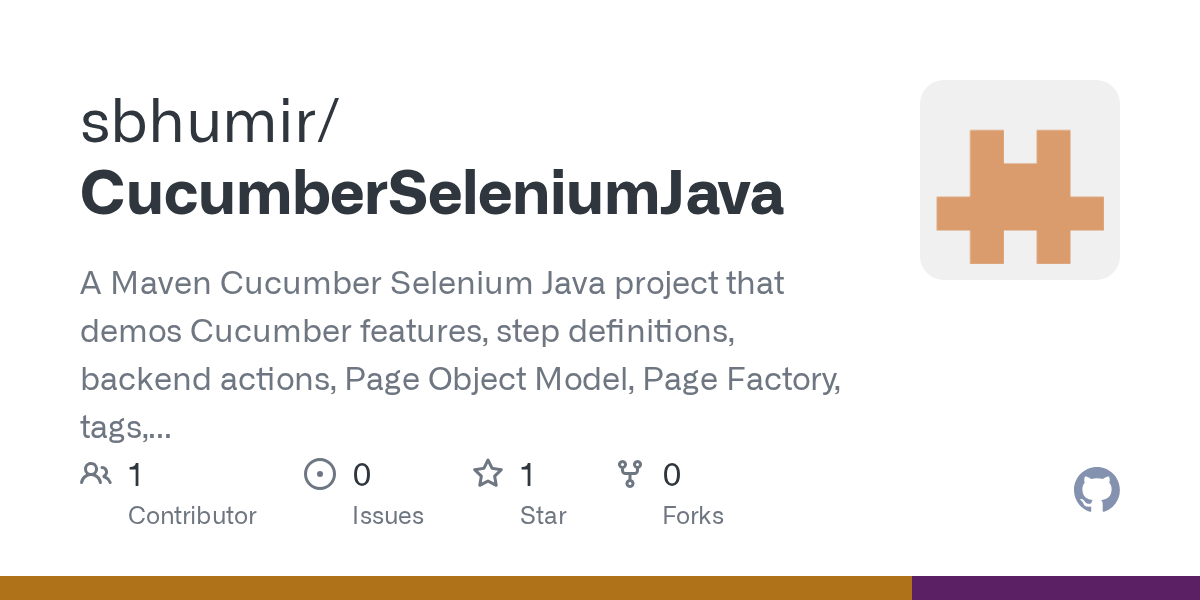 GitHub sbhumir/CucumberSeleniumJava A Maven Cucumber Selenium Java