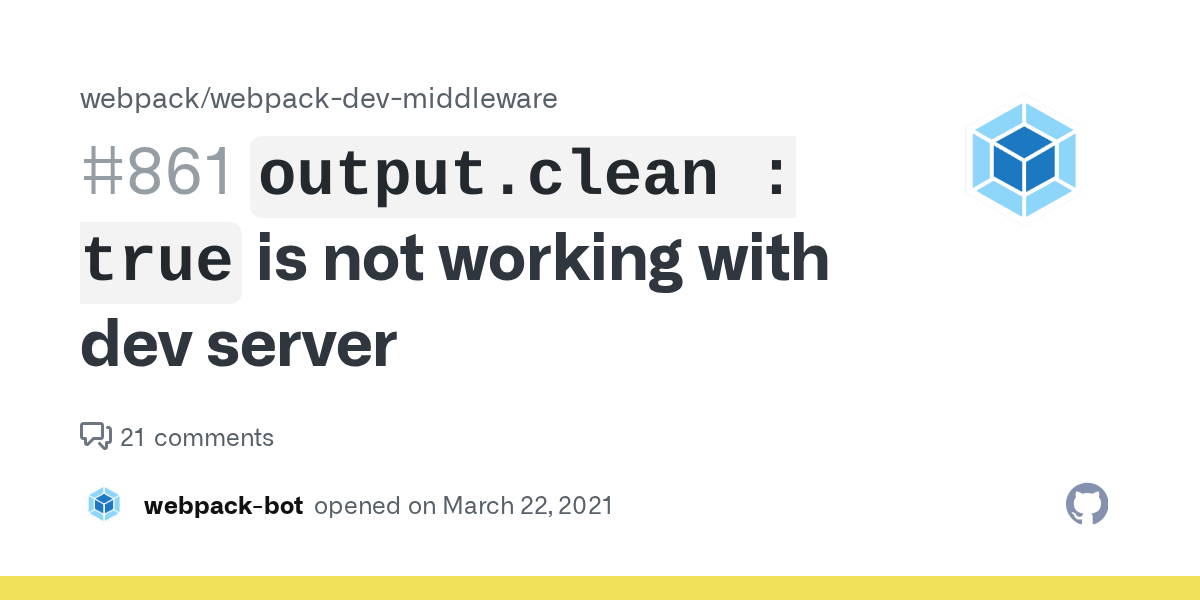 `output.clean true` is not working with dev server · Issue 861