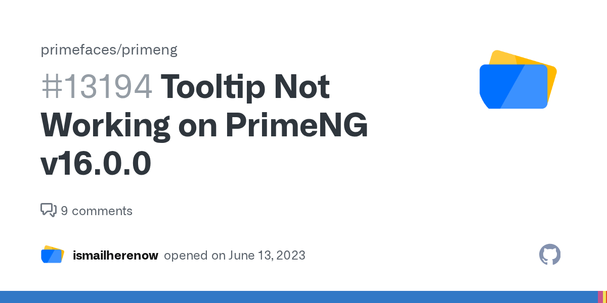 Tooltip Not Working on PrimeNG v16.0.0 · Issue 13194 · primefaces