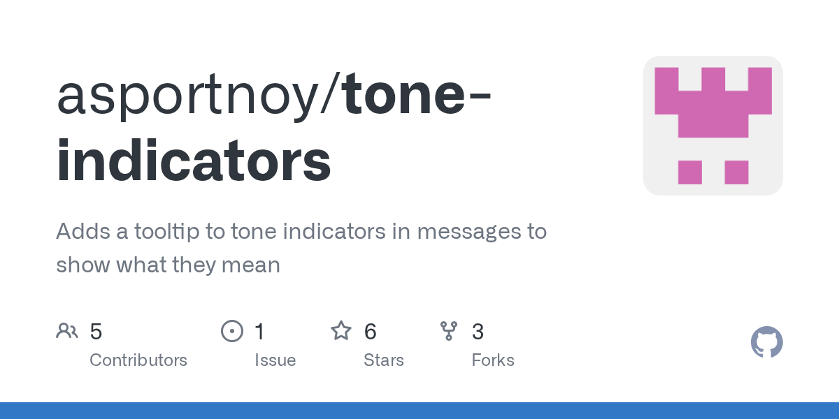GitHub asportnoy/toneindicators Adds a tooltip to tone indicators