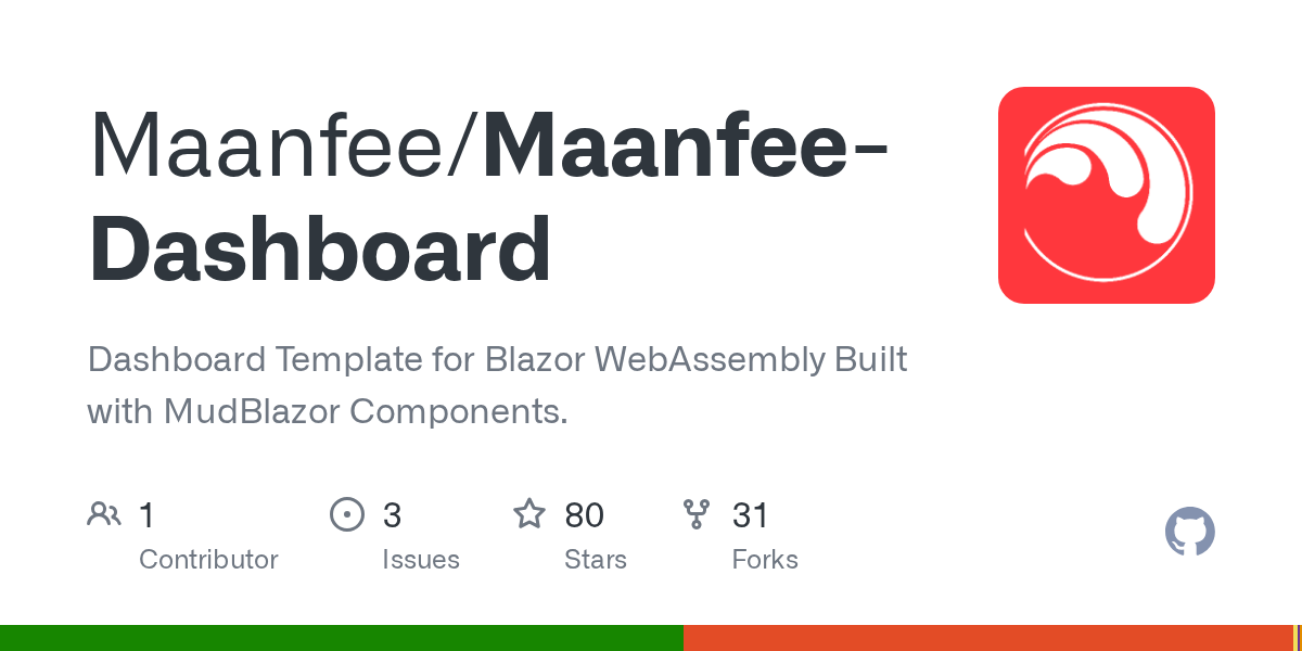 GitHub Maanfee/MaanfeeDashboard Dashboard Template for Blazor Assembly Built with