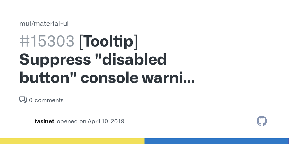 [Tooltip] Suppress "disabled button" console warning when tooltip is