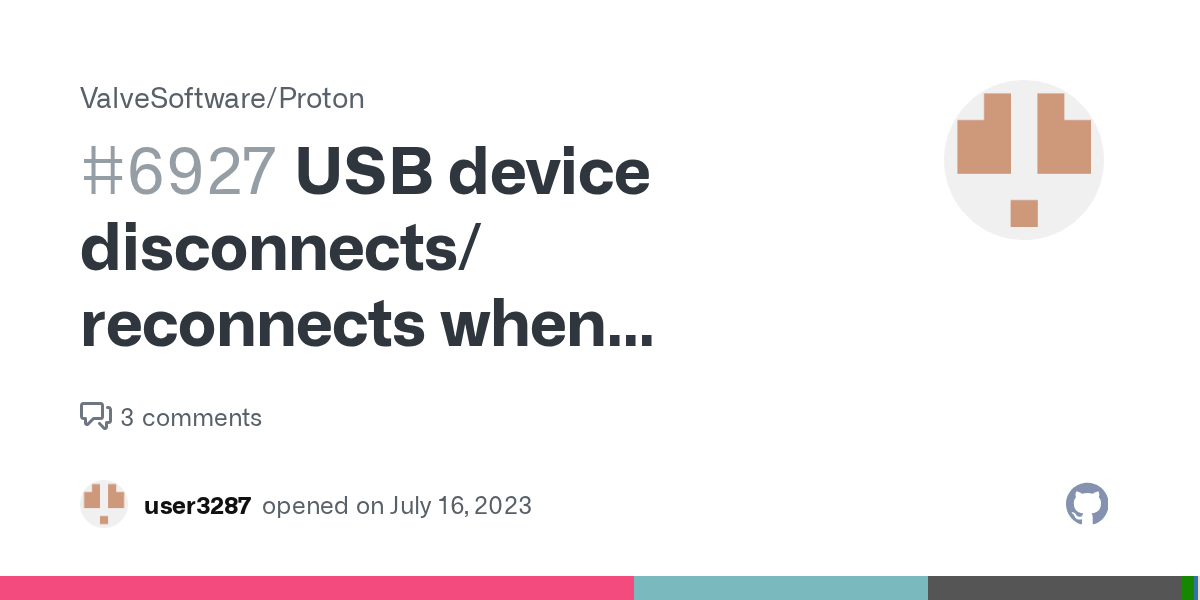 USB device disconnects/ reconnects when starting a game via Proton