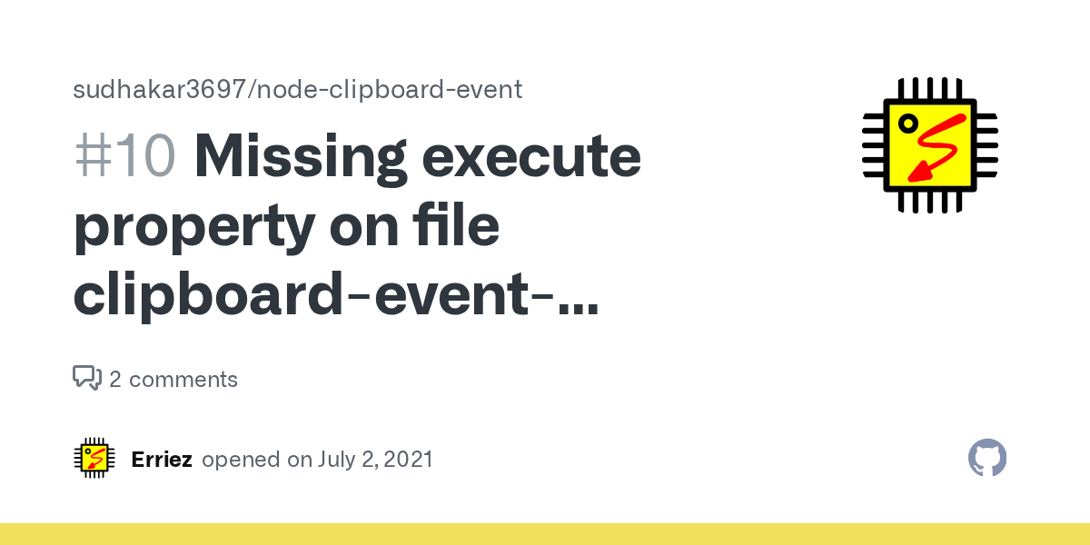 Missing execute property on file clipboardeventhandlerlinux NPM