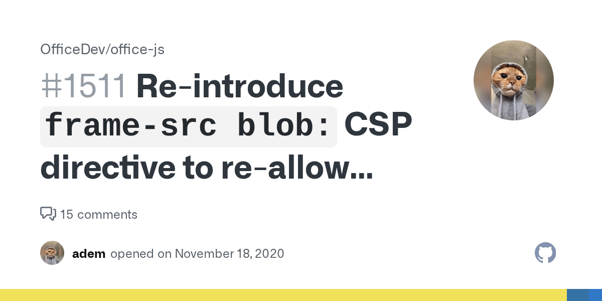 Reintroduce `framesrc blob` CSP directive to reallow downloading