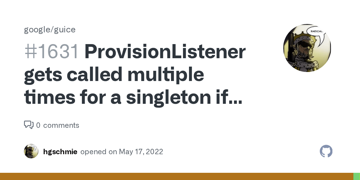 ProvisionListener gets called multiple times for a singleton if using