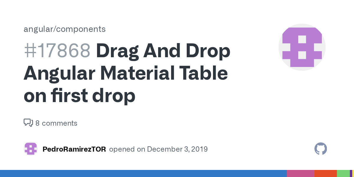 Drag And Drop Angular Material Table on first drop · Issue 17868