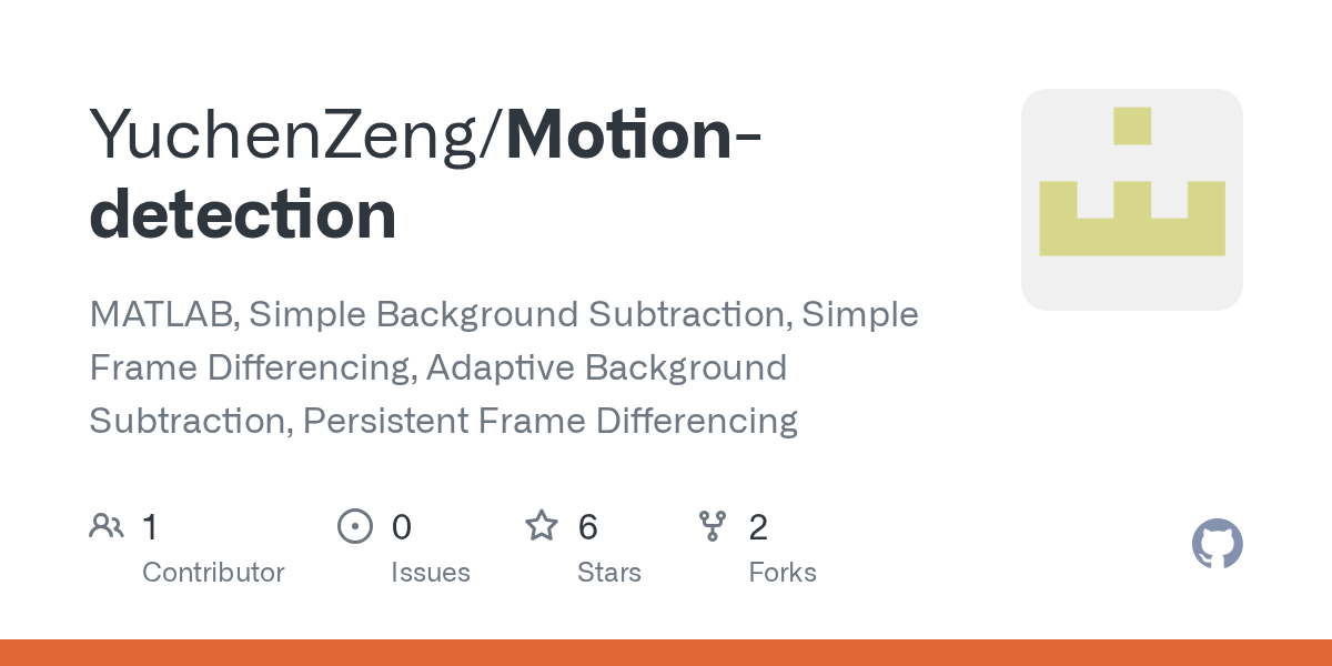 GitHub YuchenZeng/Motiondetection MATLAB, Simple Background
