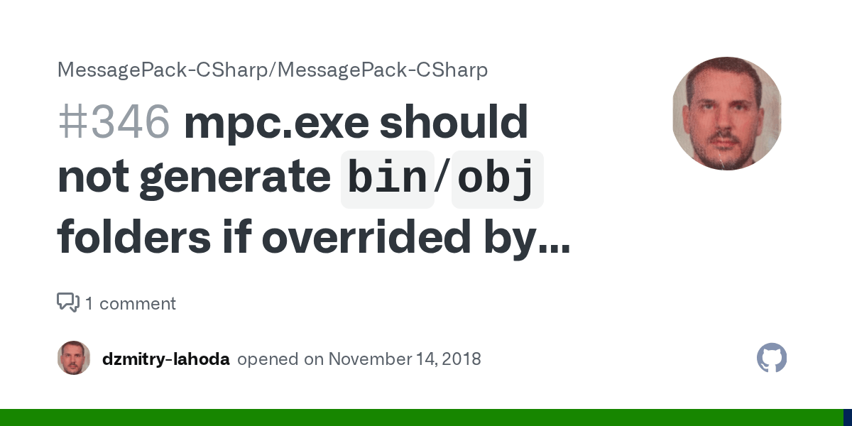 mpc.exe should not generate `bin`/`obj` folders if overrided by