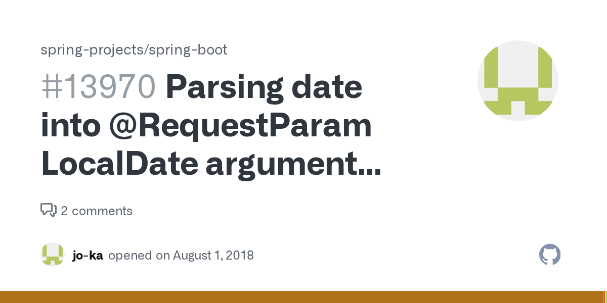 Parsing date into RequestParam LocalDate argument using spring.mvc