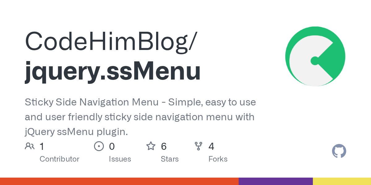GitHub CodeHimBlog/jquery.ssMenu Sticky Side Navigation Menu