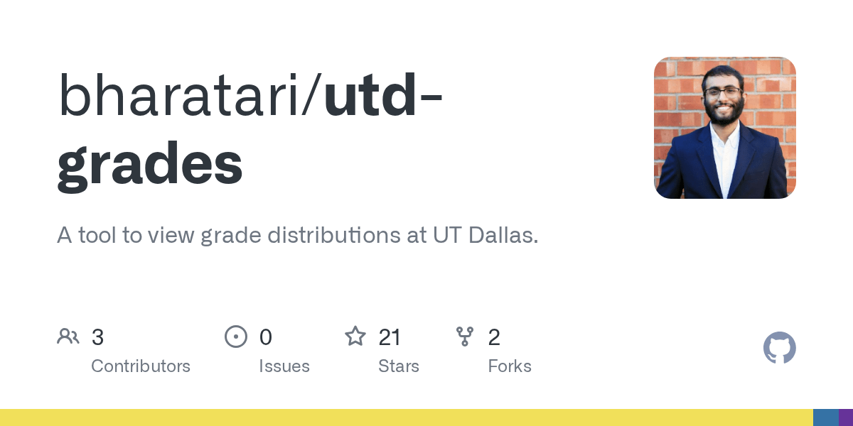 GitHub bharatari/utdgrades A tool to view grade distributions at UT