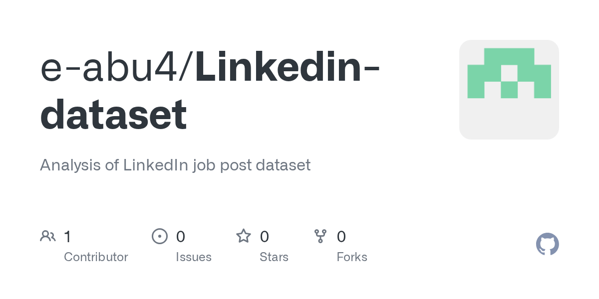 GitHub eabu4/Linkedindataset Analysis of LinkedIn job post dataset