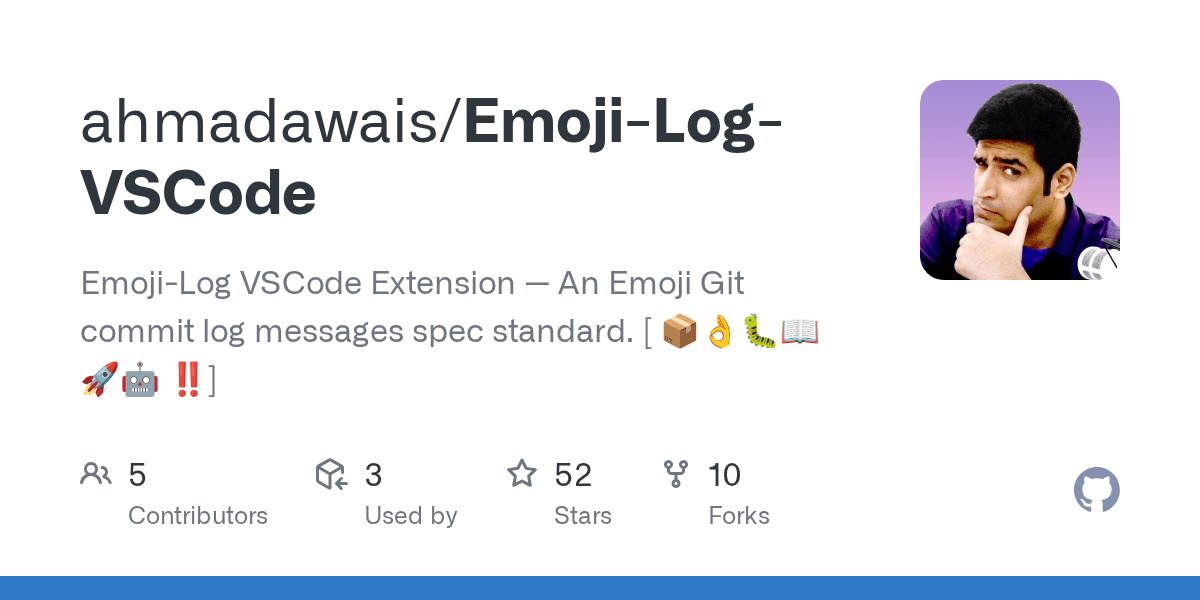 GitHub ahmadawais/EmojiLogVSCode EmojiLog VSCode Extension — An