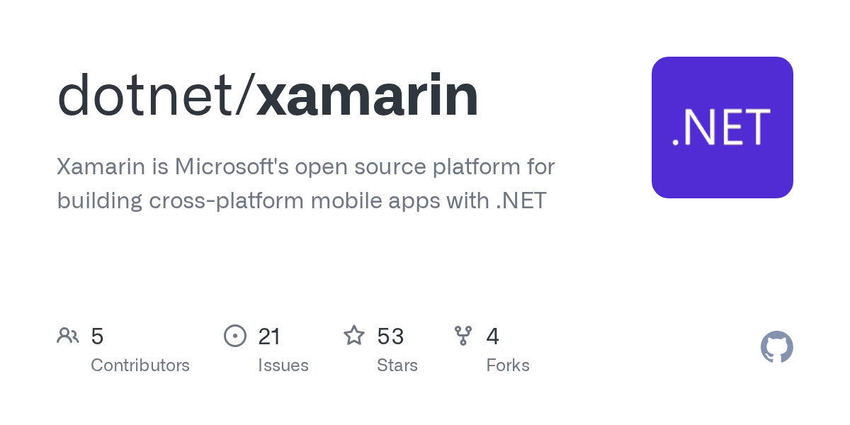 GitHub Xamarin is Microsoft's open source platform