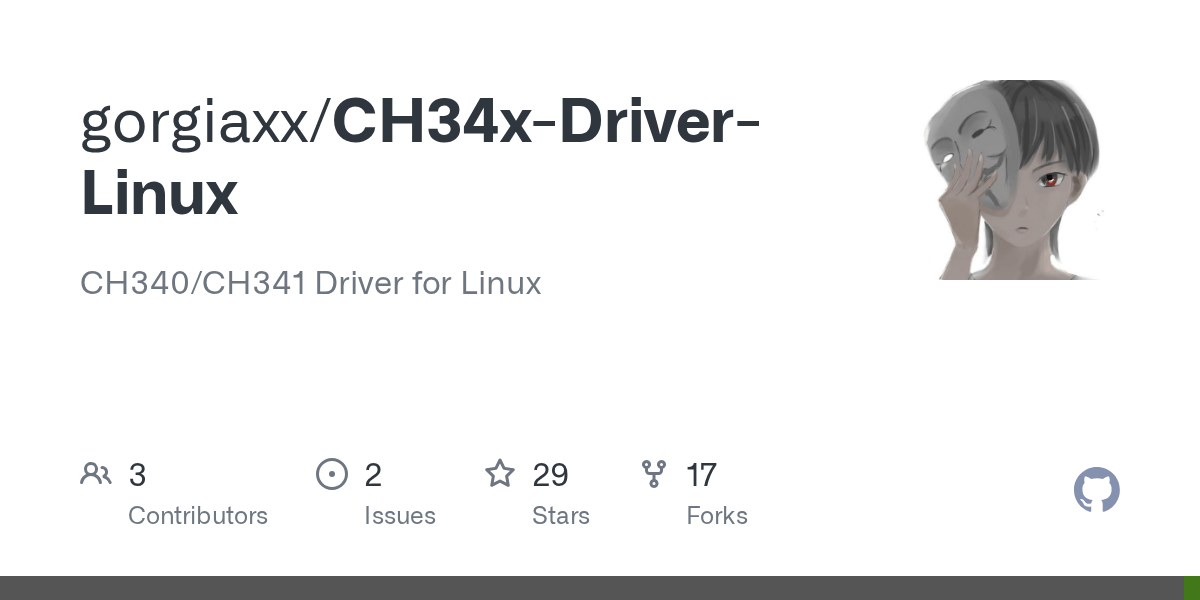 GitHub CH340/CH341 Driver for Linux