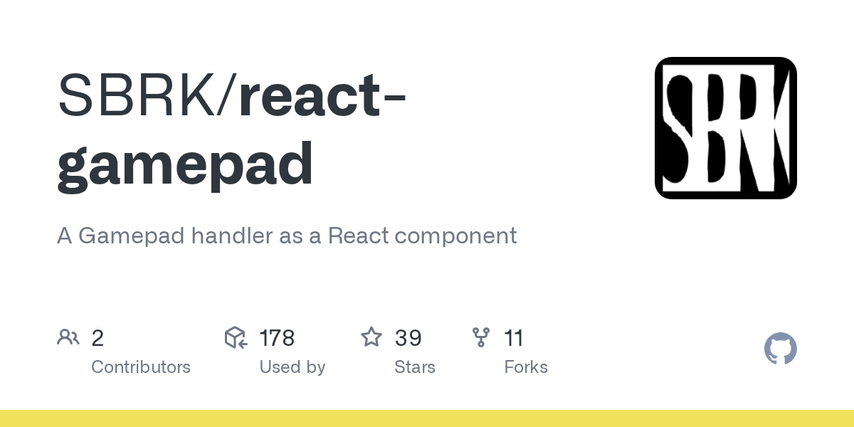 GitHub SBRK/reactgamepad A Gamepad handler as a React component