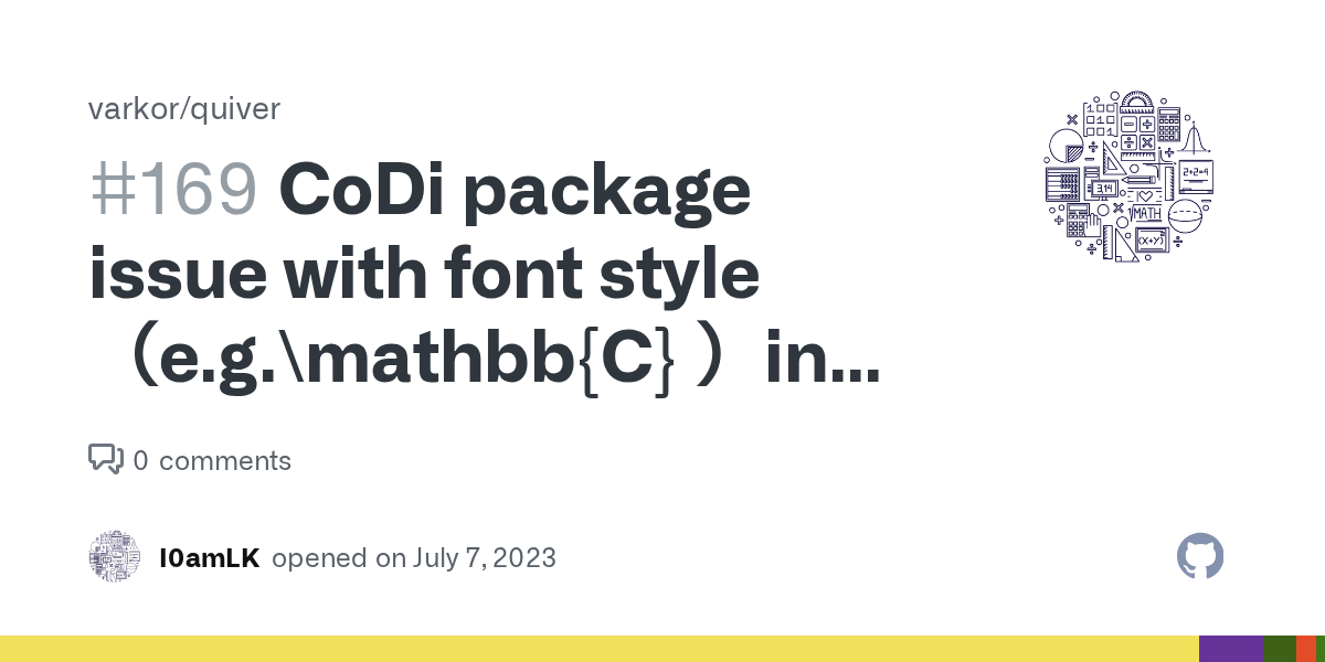 CoDi package issue with font style （e.g.\mathbb{C} ）in object names