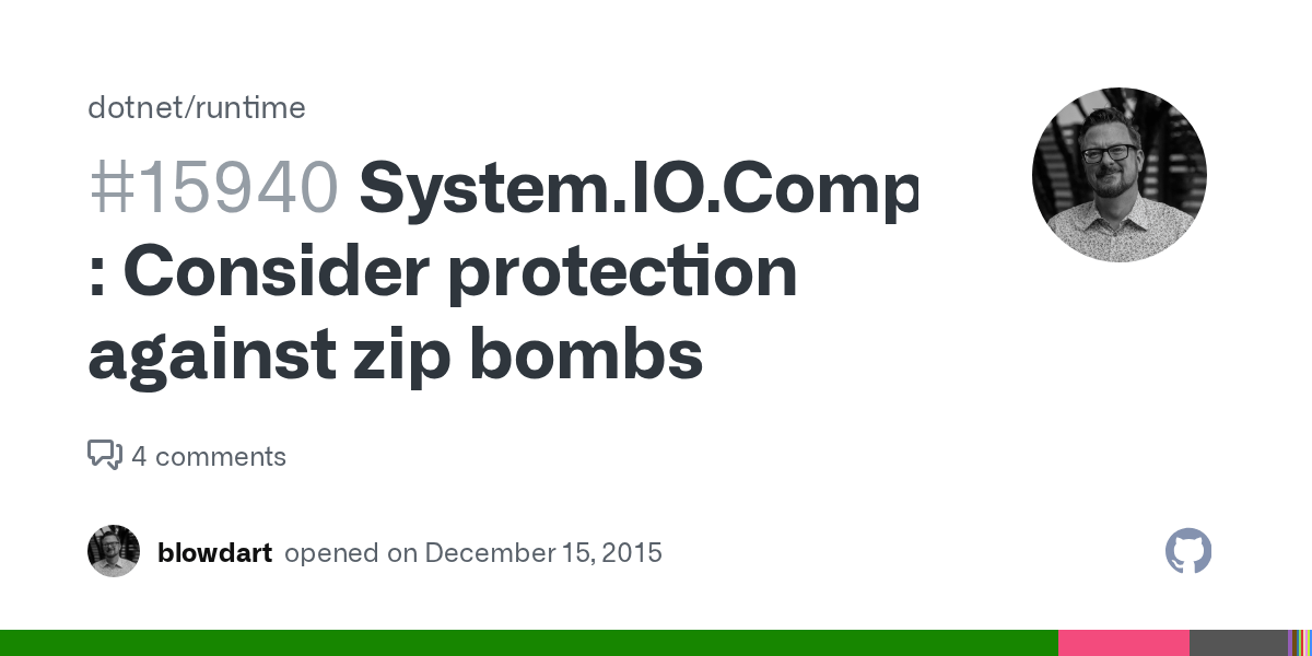 Consider protection against zip bombs · Issue