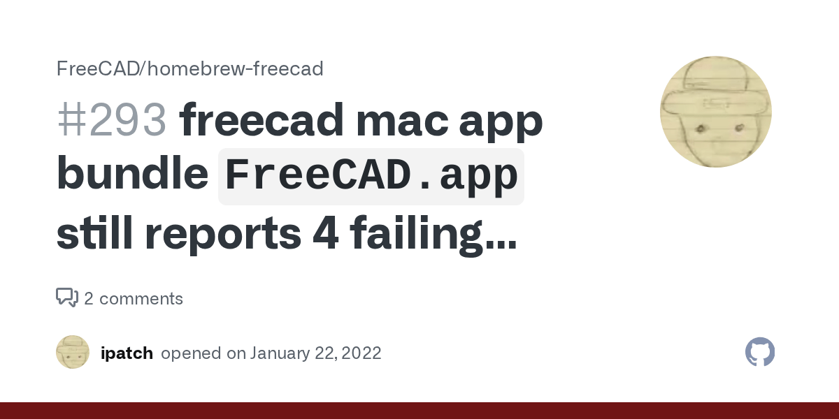 freecad mac app bundle `FreeCAD.app` still reports 4 failing tests