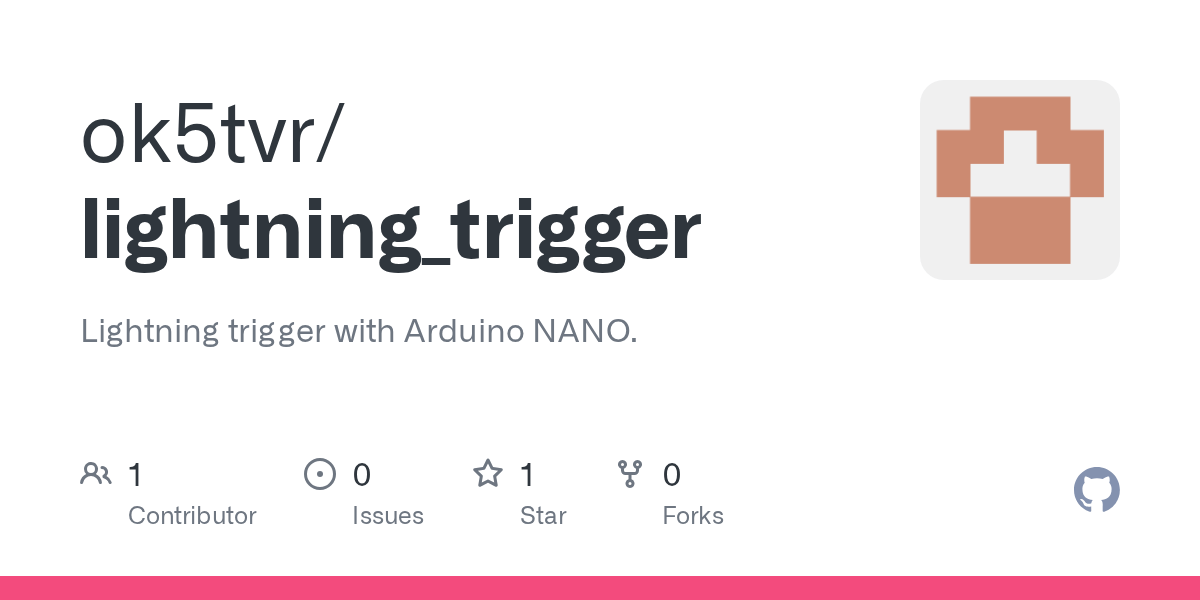 GitHub ok5tvr/lightning_trigger Lightning trigger with Arduino NANO.