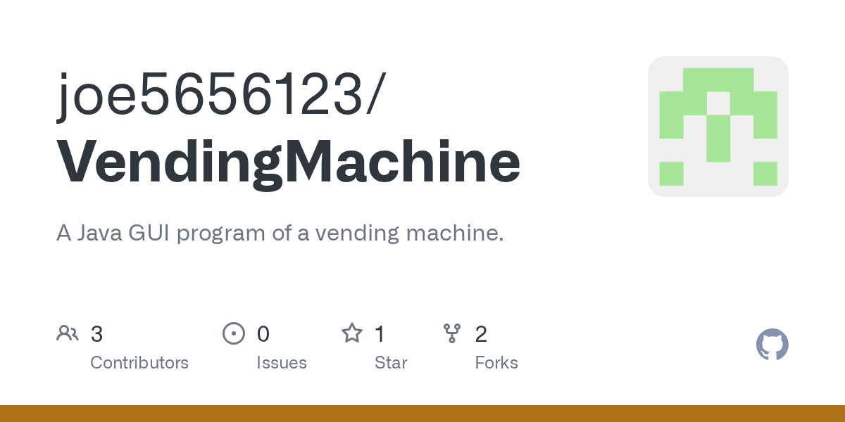GitHub joe5656123/VendingMachine A Java GUI program of a vending