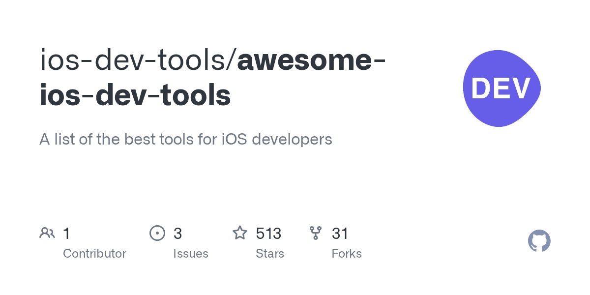 GitHub iosdevtools/awesomeiosdevtools A list of the best tools
