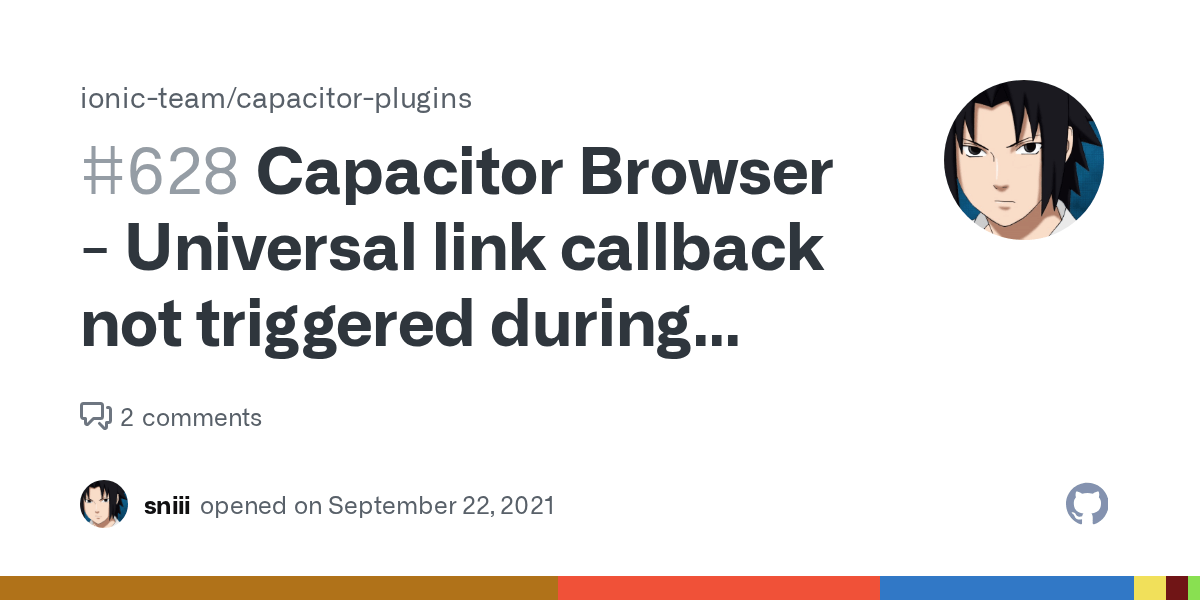 Capacitor Browser Universal link callback not triggered during auth