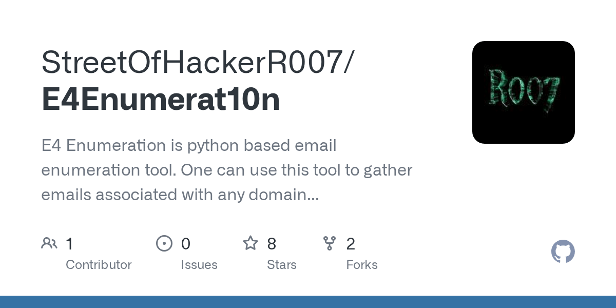 GitHub StreetOfHackerR007/E4Enumerat10n E4 Enumeration is python