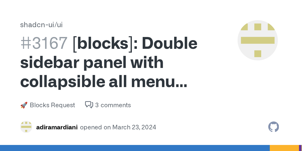 [blocks] Double sidebar panel with collapsible all menu panel · shadcn