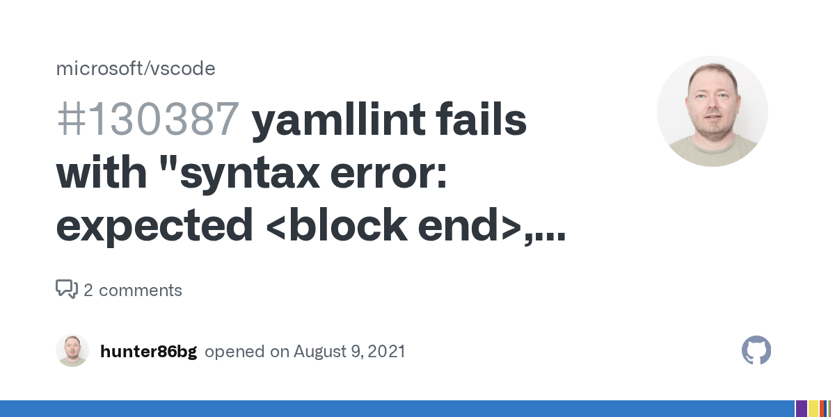 yamllint fails with "syntax error expected , but found ' ' (syntax