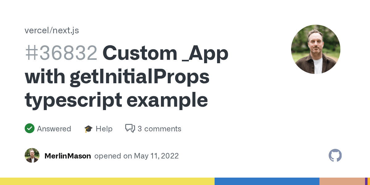 Custom _App with getInitialProps typescript example · vercel next.js