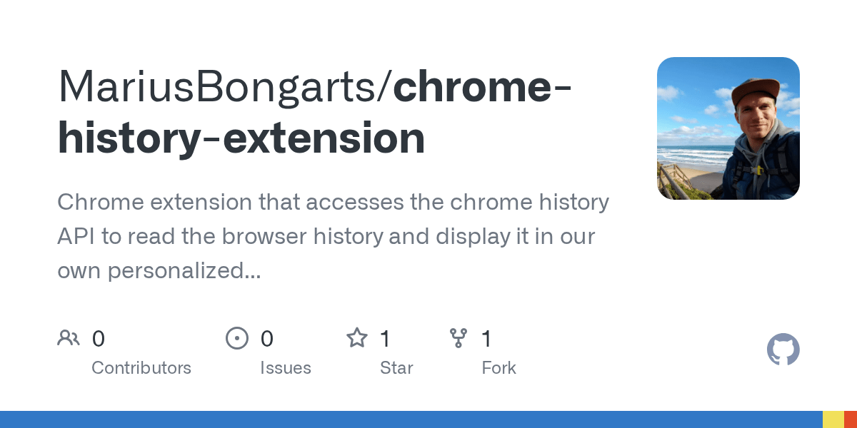 GitHub MariusBongarts/chromehistoryextension Chrome extension that accesses the chrome