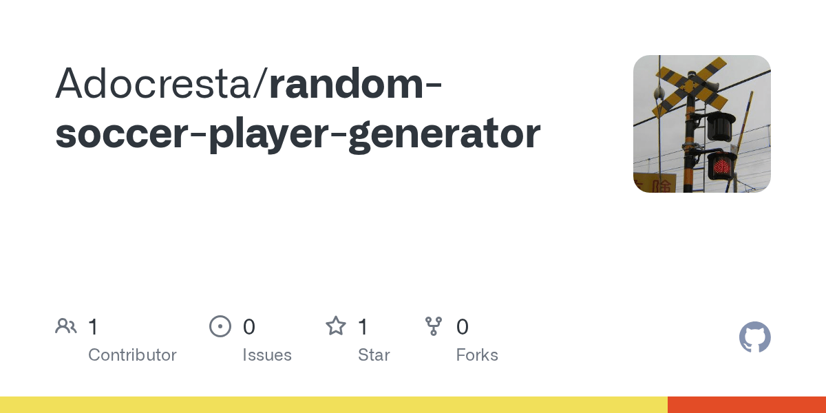 GitHub Adocresta/randomsoccerplayergenerator