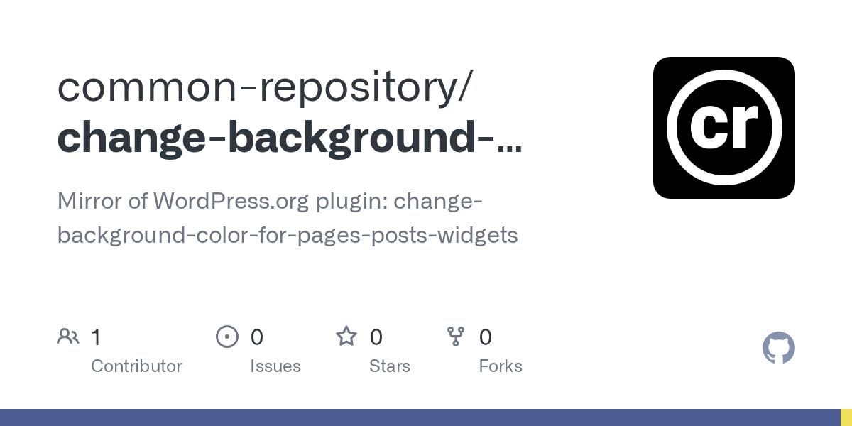 GitHub commonrepository/changebackgroundcolorforpagesposts