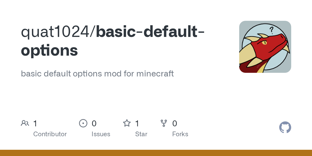 GitHub quat1024/basicdefaultoptions basic default options mod for