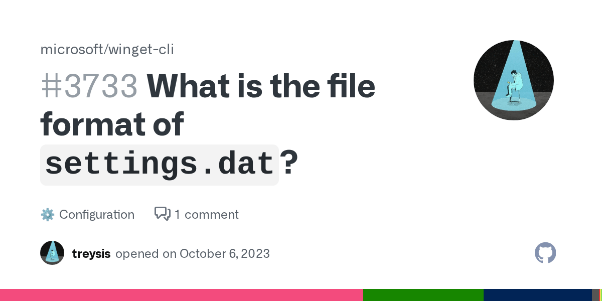 What is the file format of `settings.dat`? · microsoft wingetcli