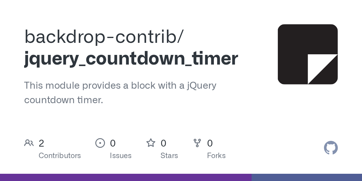 GitHub backdropcontrib/jquery_countdown_timer This module provides