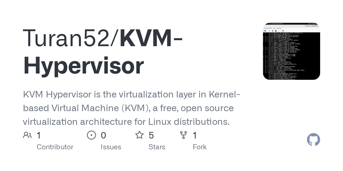 GitHub Turan52/KVMHypervisor KVM Hypervisor is the virtualization