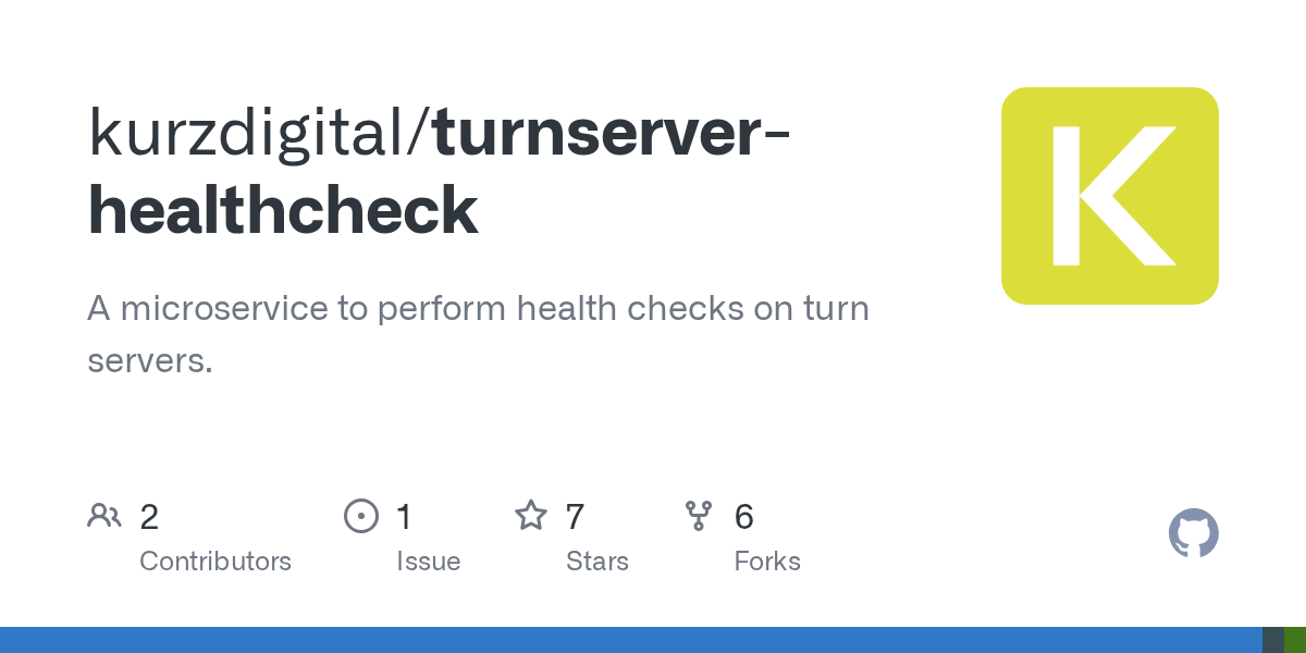 GitHub kurzdigital/turnserverhealthcheck A microservice to perform