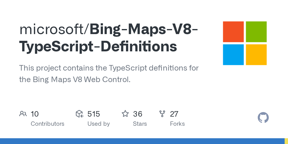 GitHub microsoft/BingMapsV8TypeScriptDefinitions This project