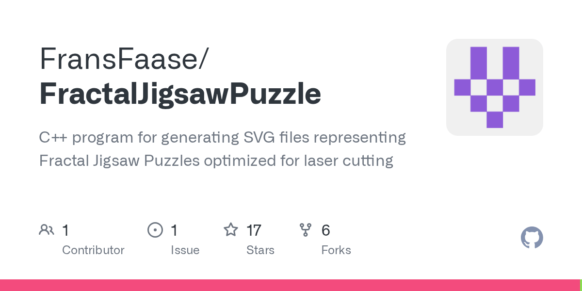 GitHub FransFaase/FractalJigsawPuzzle C++ program for