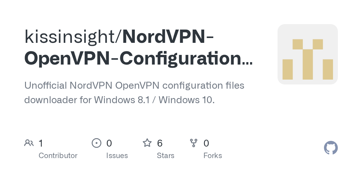 GitHub kissinsight/NordVPNOpenVPNConfigurationDownloader
