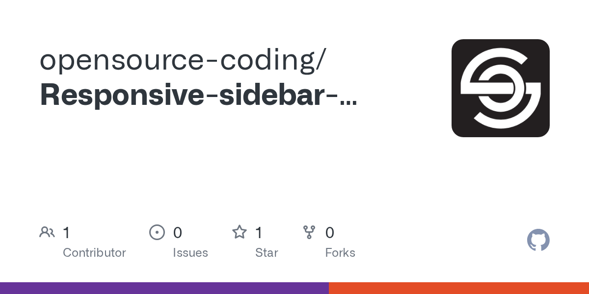 GitHub opensourcecoding/Responsivesidebarhtmlcss