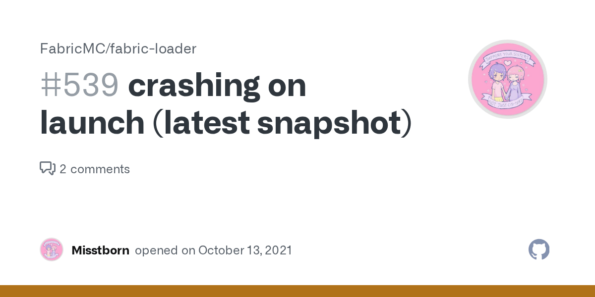 crashing on launch (latest snapshot) · Issue 539 · FabricMC/fabric