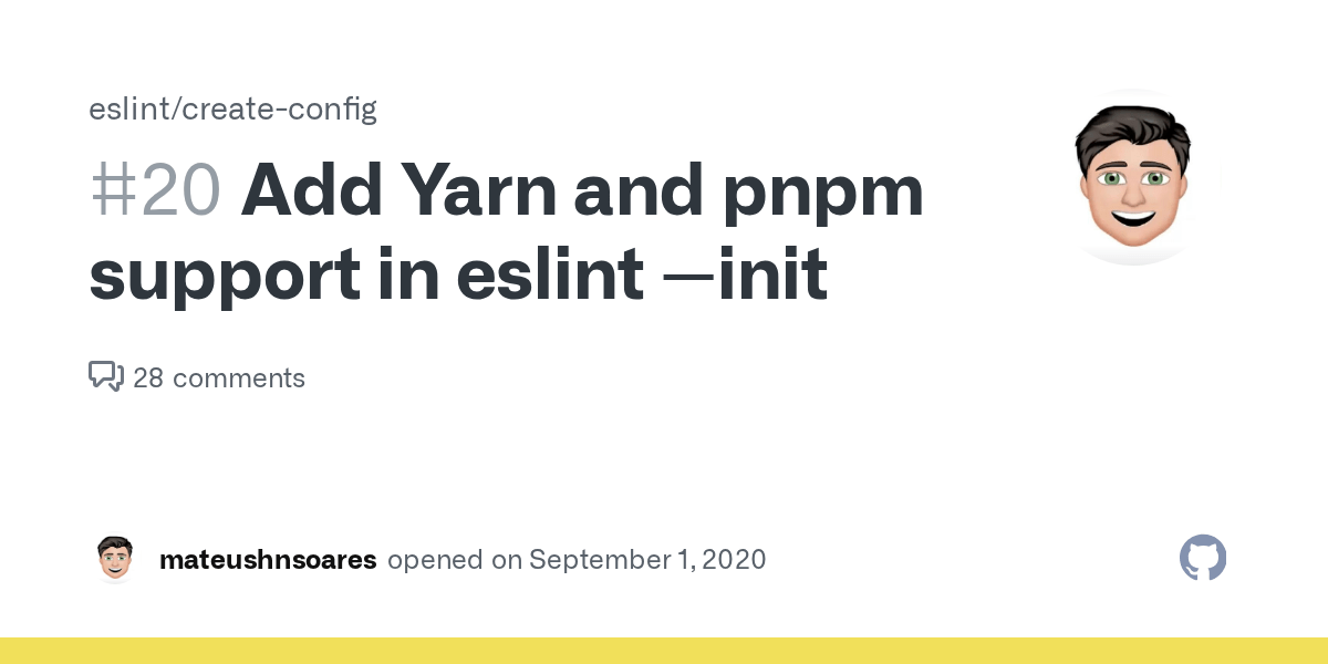 Add Yarn and pnpm support in eslint init · Issue 20 · eslint/create