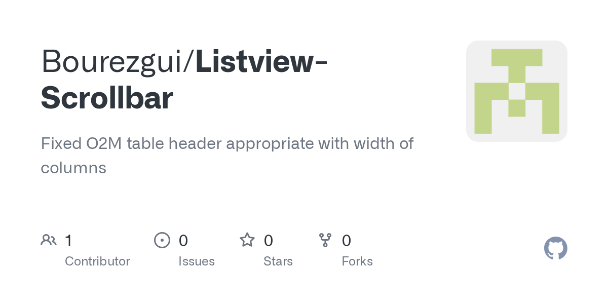 GitHub Bourezgui/ListviewScrollbar Fixed O2M table header