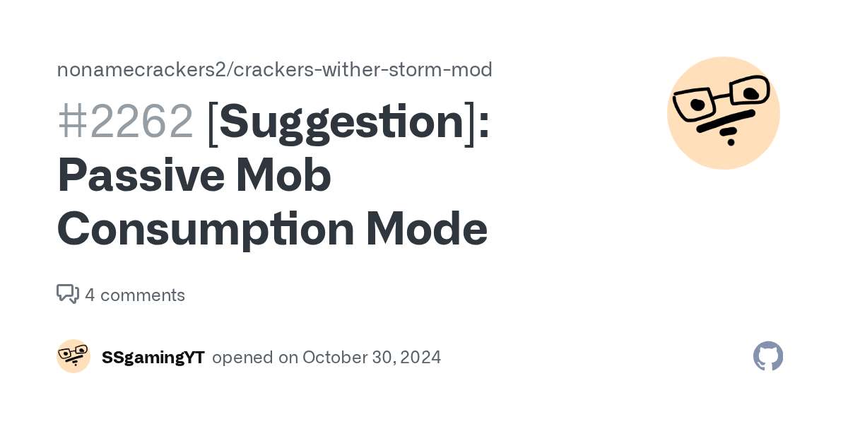 [Suggestion] Passive Mob Consumption Mode · Issue 2262