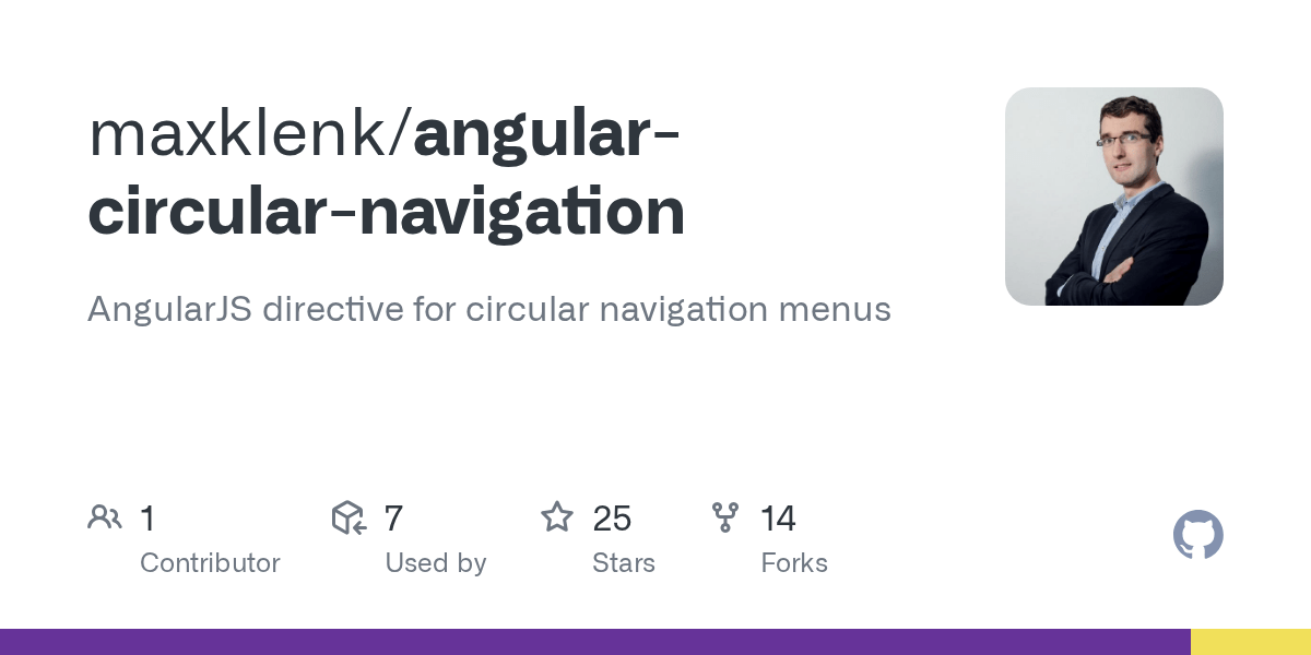 GitHub maxklenk/angularcircularnavigation AngularJS directive for