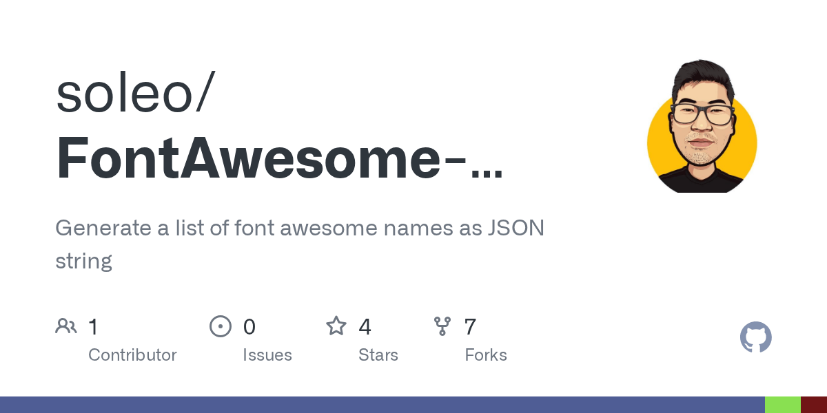GitHub soleo/FontAwesomeJSON Generate a list of font awesome names